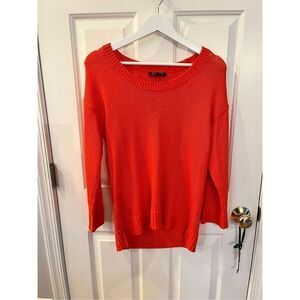 Lauren Ralph Lauren Orange Loose Knit Scoop Neck Tunic Sweater sz L EUC